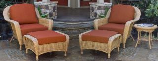 Tortuga Outdoor Patio Furniture Mojave Wicker Club Chair 5 Piece Set