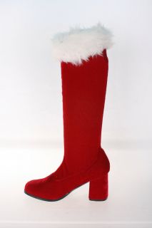 PLEASER GoGo 300F 3 High Block Heel Women Velvet Faux Fur Zipper Santa