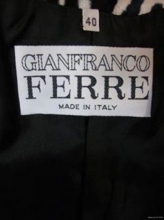 Gianfranco Ferre Vintage Zebra Print Jacket Skirt Suit Set Sz 40 6