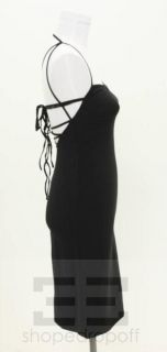 Gianni Versace Couture Black Fitted Strappy V Back Sleeveless Dress Sz