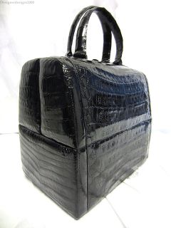 NWT$2850 Nancy Gonzalez Crocodile RARE LG Black Box Tote Bag Handbag