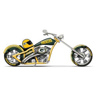 NFL Green Bay Packers Chopper Figurine with Official Team Logos Chrome