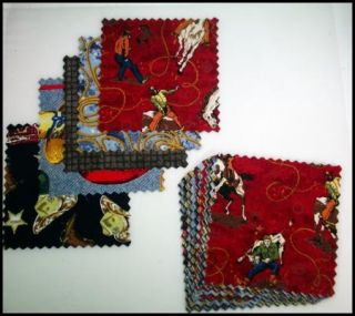 Giddy Up Cowboy Cotton Quilting Fabric Squares Patchwork Blocks