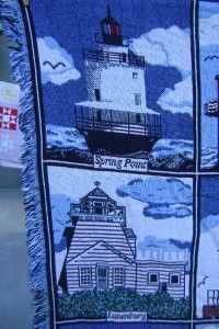  Goodwin Weavers 100 Cotton Lighthouses Throw Afghan Blanket