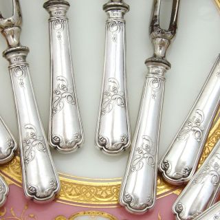  Sterling Silver 12pc Manche a Gigot or Lamb Serving Implement Set