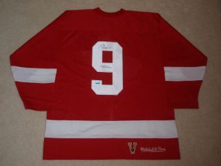 GORDIE HOWE SIGNED DETROIT RED WINGS MITCHELL AND NESS JERSEY TRISTAR