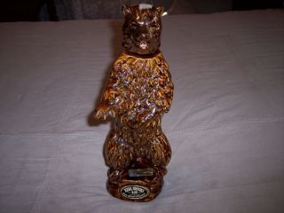 Ezra Brooks Golden Bear Heritage China Whiskey Decanter Bottle