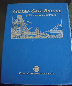 Golden Gate Bridge 50th Anniversary Folio Postal Commemorative Society