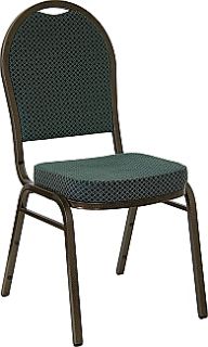  Series Dome Back Green Stacking Banquet Chair With Goldvein Frame