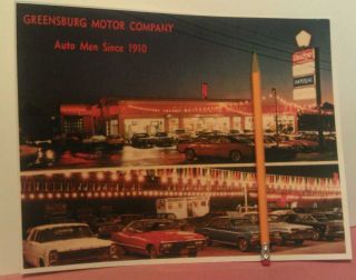 1960s Greensburg Motor Car Dealer Co PA Lincoln Highway Dodge Chrysler
