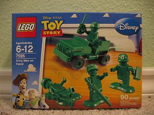  Disney Toy Story Army Men Patrol 4 Minifigs Retired Green Jeep