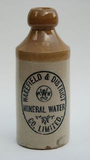 WAKE FIELD & DISTRICT VINTAGE STONEWARE GINGER BEER MINERAL WATER