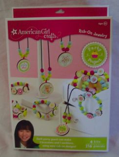 American Girl Crafts Rub on Jewelry Set Party Project Kit Birthday