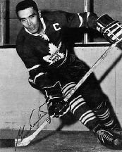 1960s GEORGE ARMSTRONG  TORONTO MAPLE LEAFS B&W PICTURE ON 4X6