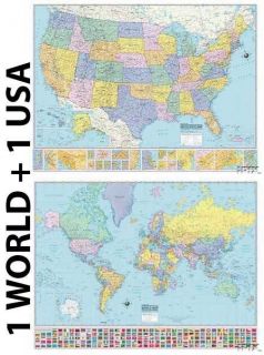 36x48 hammond world united states us usa wall map world