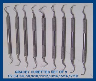 PC Gracey Curette Set Dental Instruments German Stainless Steel