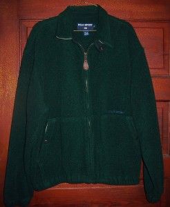 Ralph Lauren Polo Sport Green Full Zip Front Fleece Jacket Mens L