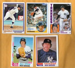 1978 1984 Topps Rich GOOSE Gossage 5 Card Yankees Lot