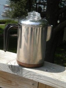 EXC Vintage Revere Ware Copper Clad Stove Top Perculator Coffee Pot