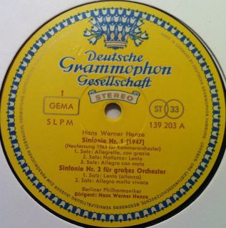 HANS WERNER HENZE 5 symphonien 2 LP Mint  SLPM 139 203/204 Vinyl DGG