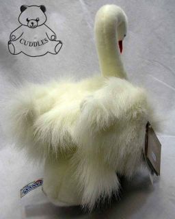 Swan Bird White Hansa Stuffed Animal Plush Toy White Realistic Sitting