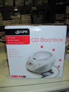 GPX Portable Top Loading CD Boombox BC111W