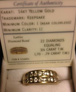 carat Diamond 14kt Gold Lattice Wedding Band Certificate of