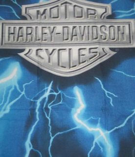  Thunder Blue Lightning Harley Davidson Bath Beach Towel Biker Gift