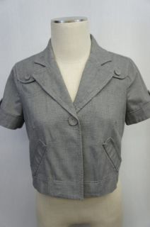 Ann Taylor Loft Gray Short Sleeve Blazer Sz 4 Orig $59 00