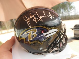 John Harbaugh Signed Baltimore Ravens Mini Helmet Proof COA