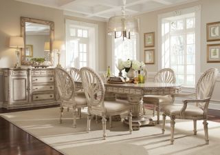 GRANDE PALACE   7pcs TRADITIONAL DOUBLE PEDESTAL DINING ROOM TABLE