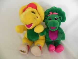 Barney BJ and Singing Baby Bop Plush Toy Stuffed Animal Dolls Vintage
