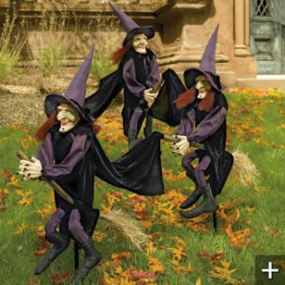   Staked Halloween Witches Made by Grandin Road Halloween Decor Scary