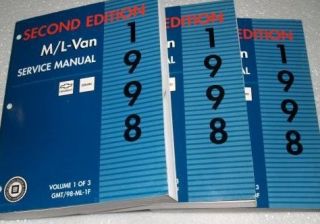 1998 GMC SAFARI & ASTRO VAN ML VAN Service Shop Repair Manual Set 2ND