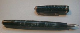 Green Striped Parker Vacuumatic Double Jewel Fountain Pen 14k