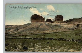 Old Postcard Tea Kettle Rock Green River Wyoming WY