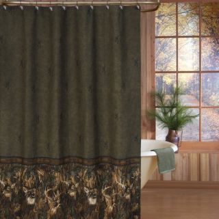 Browning Whitetails Shower Curtain in Green 09072210000BRN