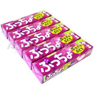 UHA Puccho Stick Grape Flavor Japanese Candy Chews Snack Treat 5 Packs