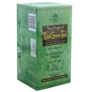 Organic India Tulsi Green Tea 25 Tea Bags Each Bag 1 74 GM Ocimum