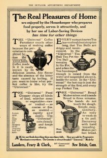 1910 Ad Universal Coffee Percolator Landers Frary Clark   ORIGINAL