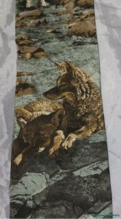 RARE Endangered Species Between Hunts Grey Wolf Wolves Print Silk Tie