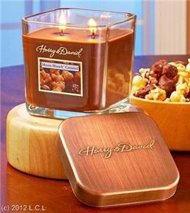 HARRY & DAVID 2 WICK CANDLE IN MOUTH WATERING FRAGRANCES W/COPPER TONE