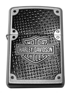Zippo lighter 24025 harley davidson carbon satin chrome windproof NEW