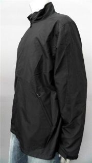 Greg Norman Mens L Front Zipper Windbreaker Black Coat Jacket Designer