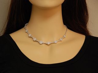 Gregg Ruth 18K White Gold Diamond Flower Necklace