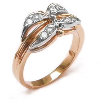 Russian Jewelry 14k Rose Gold Genuine G VS2 Diamond Ring Free