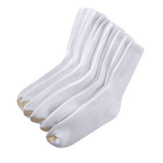 New Mens Gold Toe Crew Socks 6 Pack White Size 13 15 Extended Size