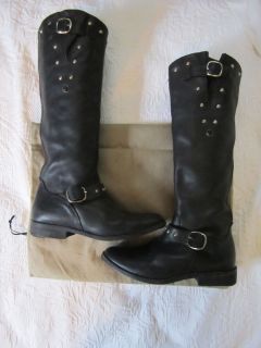 GOLDEN GOOSE DISTRESSED DELUXE BRAND KATE MOSS BLACK MOTORCYCLE BOOT