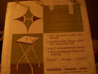 Harwood Electra Projector Table for Vintage Movies Slides Original Box