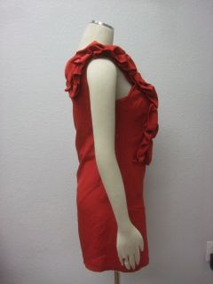 Karina Grimaldi $149 Red Rosette One Shoulder Silk Holiday Cocktail